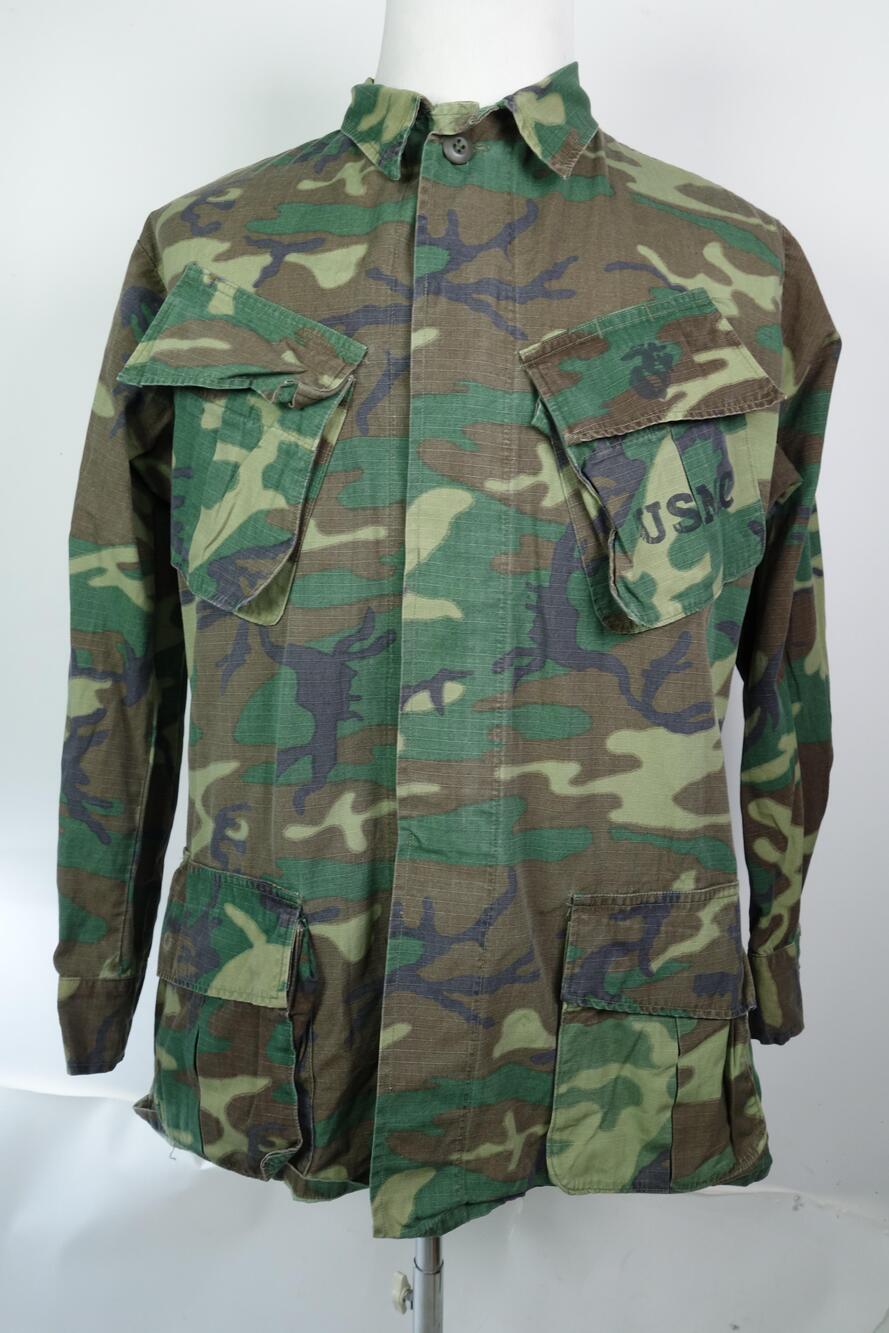 Vintage Elder Mfg Co Coat Mens Medium Regular Green Camo Ripstop USMC Field